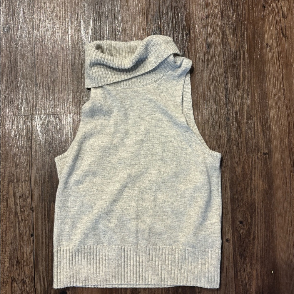 Madewell Gray Ribbed Knit Turtleneck Sweater